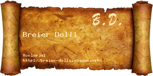 Breier Dolli névjegykártya